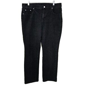 Lauren Ralph Lauren Jeans Womens 16 Black Straight Bootcut Classic Denim Goth